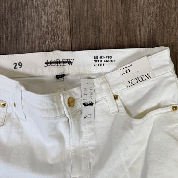 J.Crew '03 Kick Out Jeans WMNS 29 White Denim Mid Rise Stretchy 5-Pocket Zip Fly - Picture 4 of 8